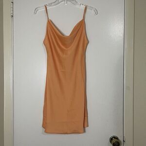 NEW! Urban Outfitters Cowl neck orange slip tank dress size small